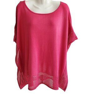 Pink Knit Women's Top with shoulder cutouts